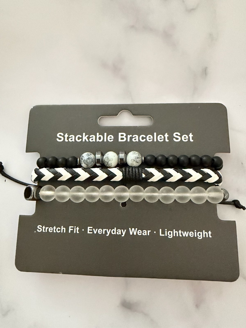 Legacy Black & White Men's Stackable Bracelet Set